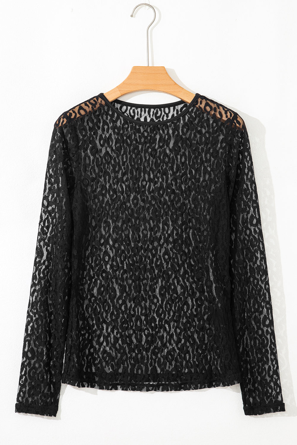 Leopard Sheer Mesh Long Sleeve Top - Rooted & Reckless Co.