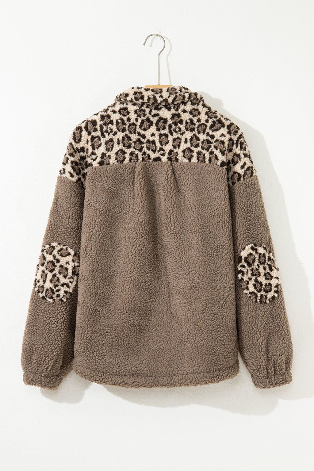 Leopard Sherpa Patchwork Flap Pocket Buttoned Jacket - Rooted & Reckless Co.