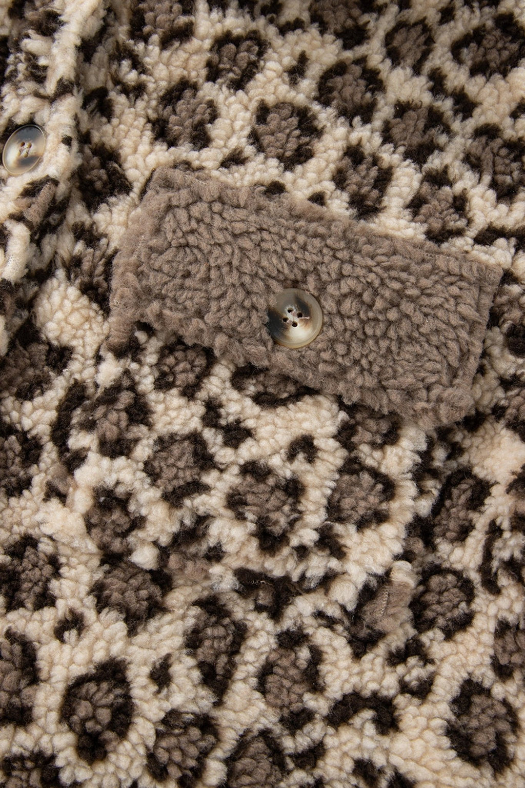 Leopard Sherpa Patchwork Flap Pocket Buttoned Jacket - Rooted & Reckless Co.