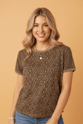 Leopard Short Sleeve Crewneck T-Shirt - Rooted & Reckless Co.