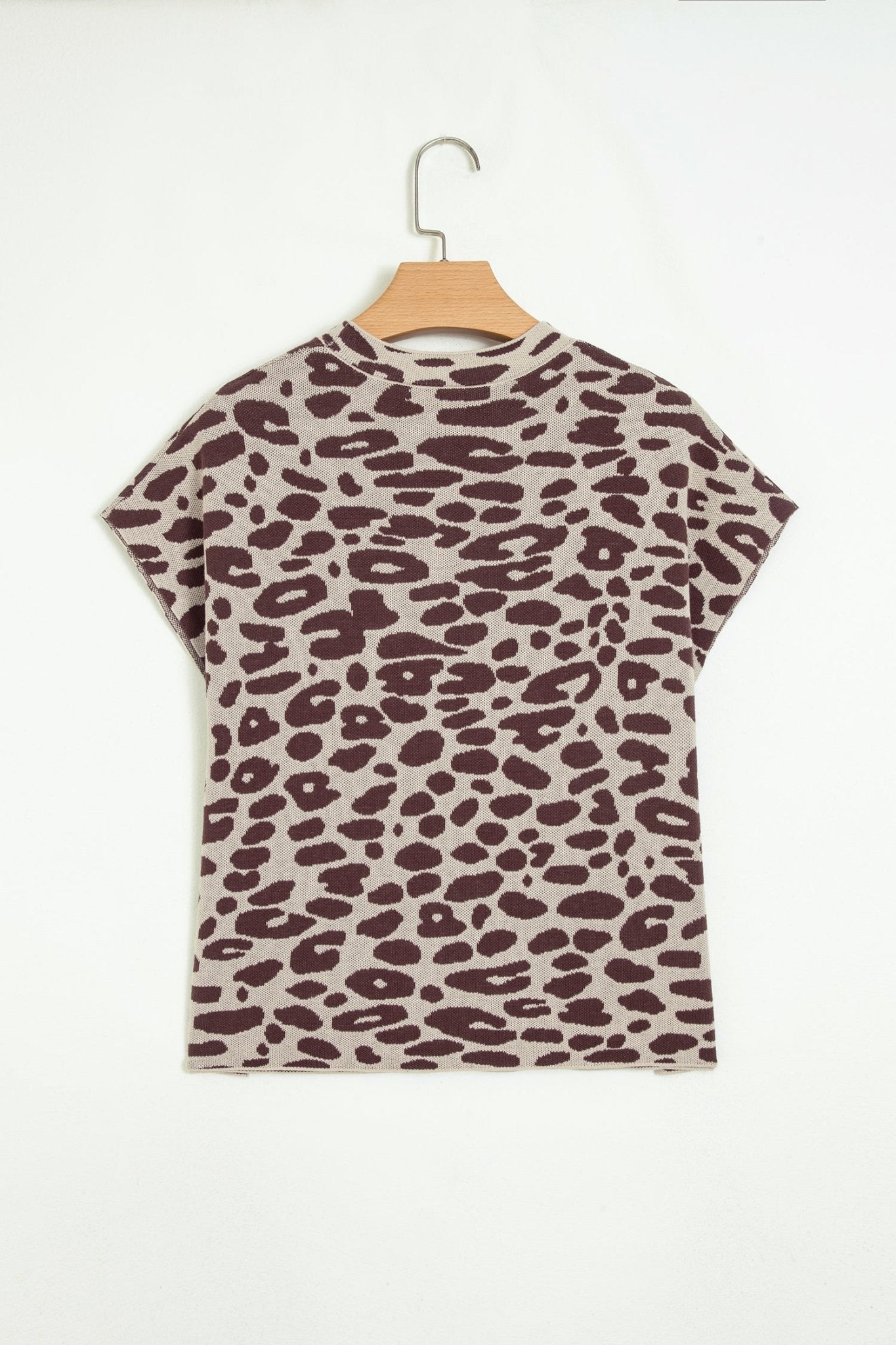 Leopard Short Sleeve Knit Loose Top - Rooted & Reckless Co.