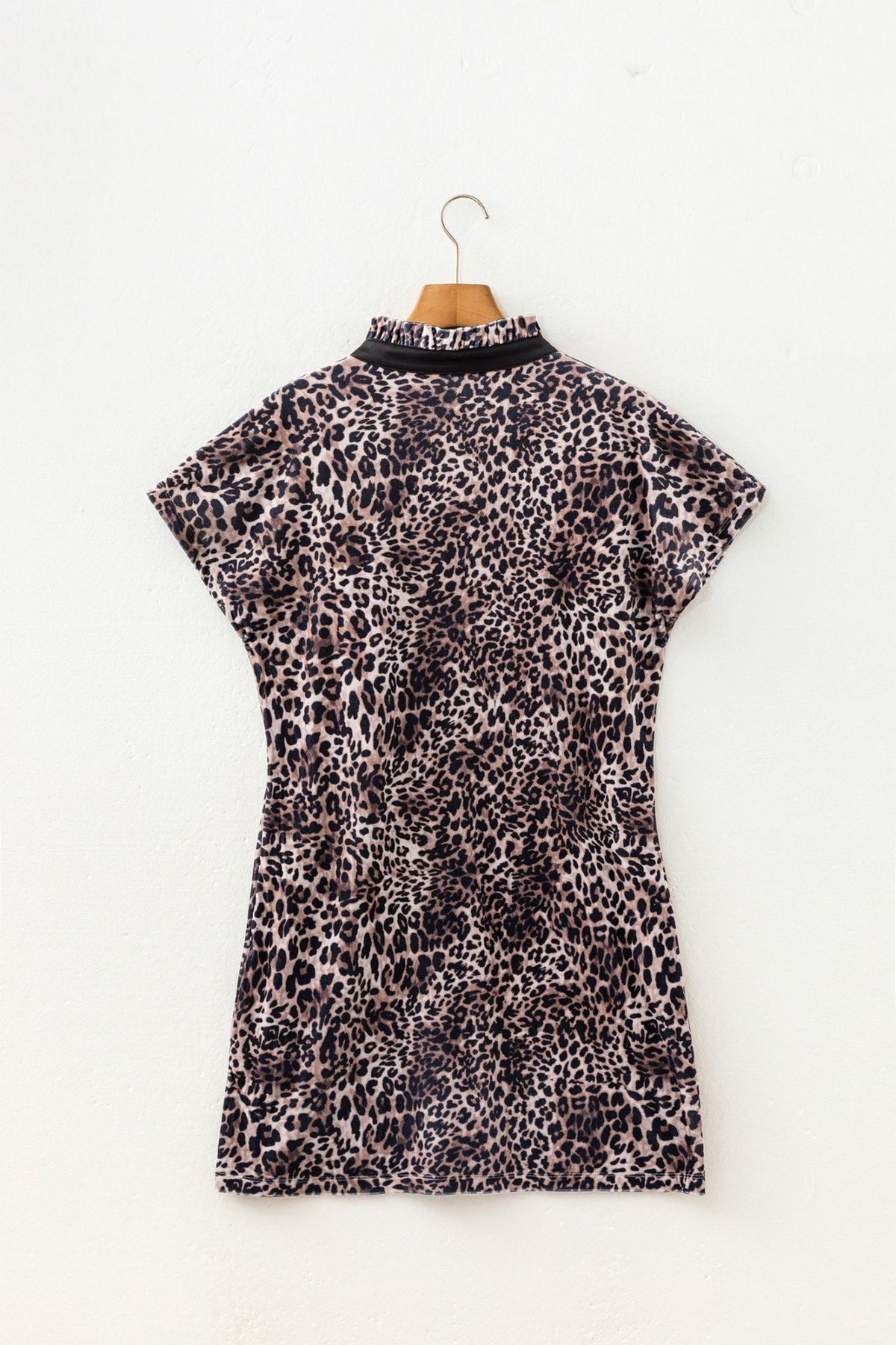 Leopard Short Sleeve Shift Mini Dress - Rooted & Reckless Co.