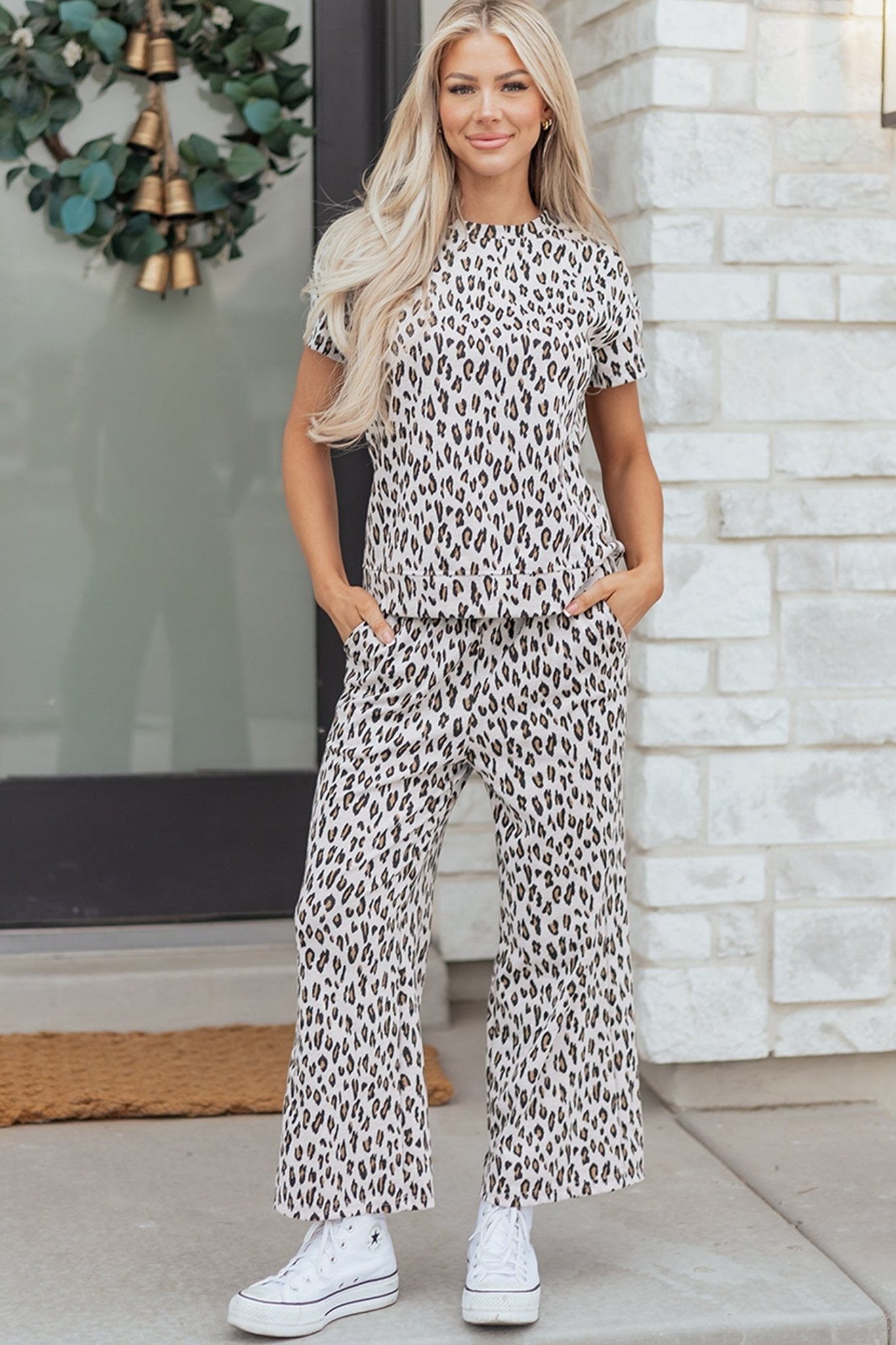 Leopard Short Sleeve Tee & Pants Set - Rooted & Reckless Co.
