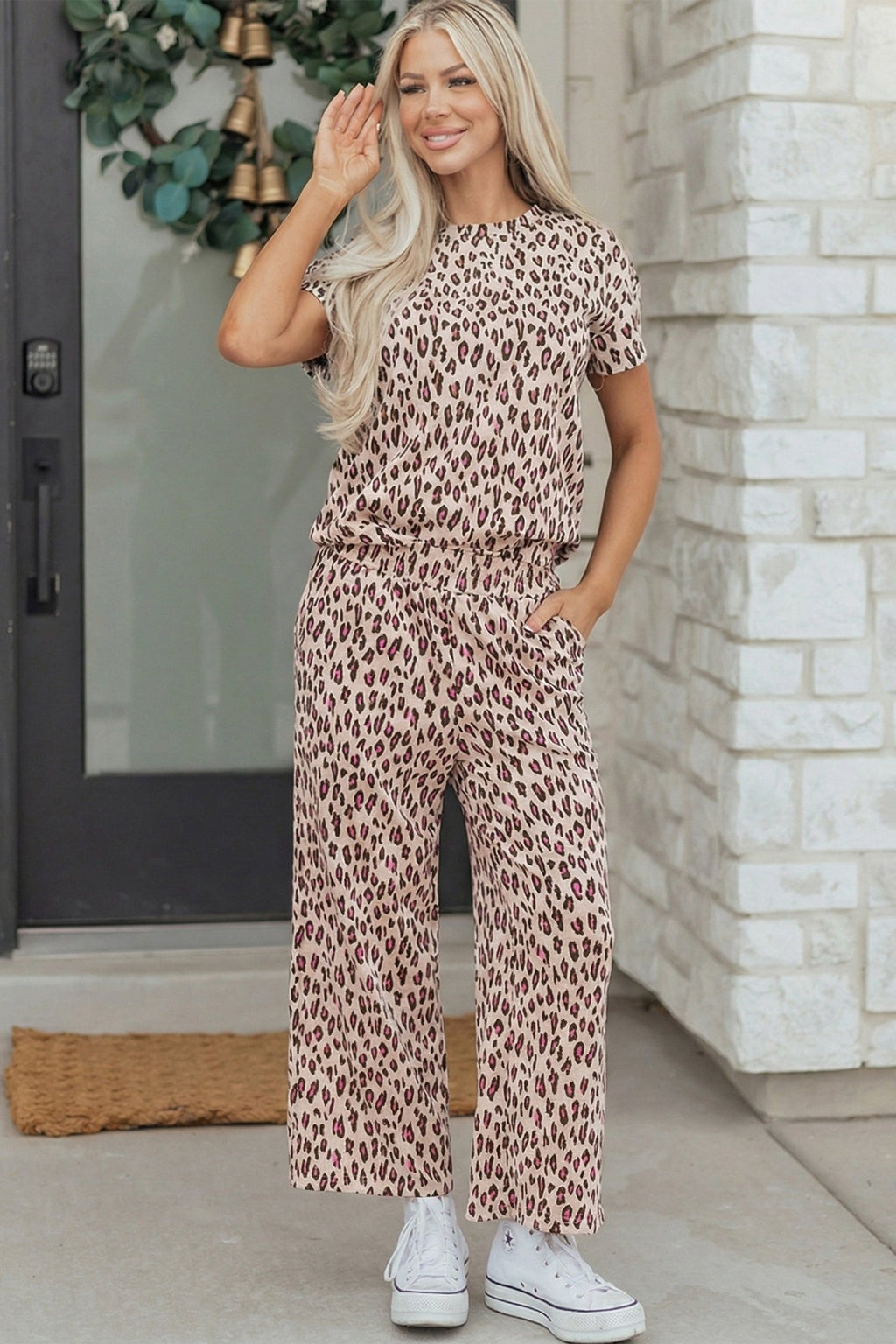 Leopard Short Sleeve Tee & Pants Set - Rooted & Reckless Co.