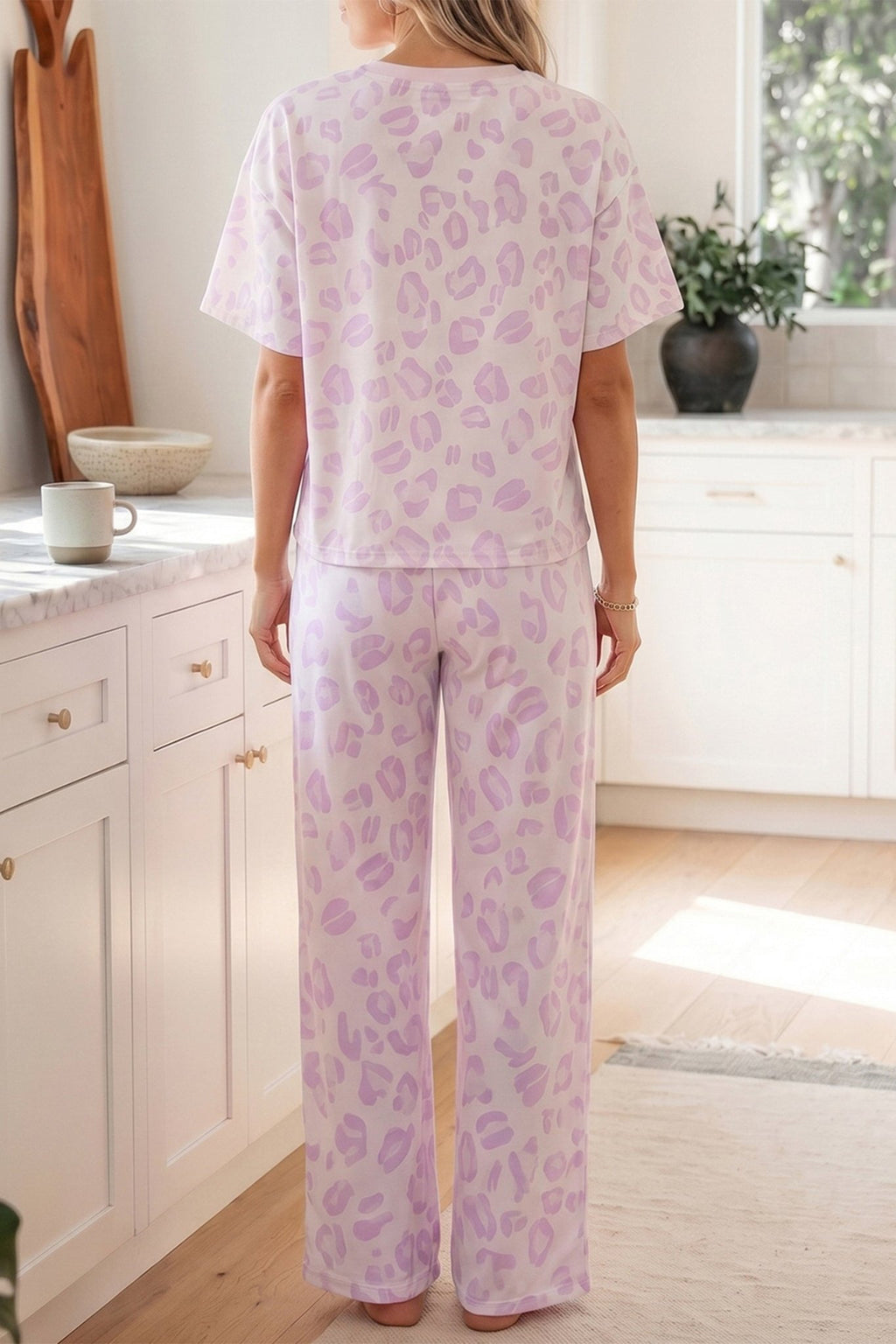 Leopard Short Sleeve Top and Pants Set - Rooted & Reckless Co.