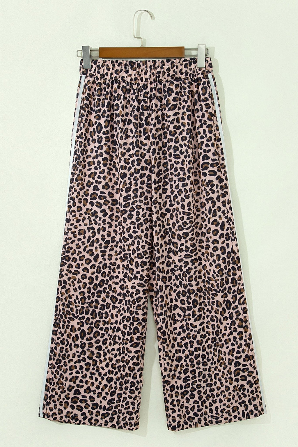Leopard Side Stripe Wide Leg Pants - Rooted & Reckless Co.