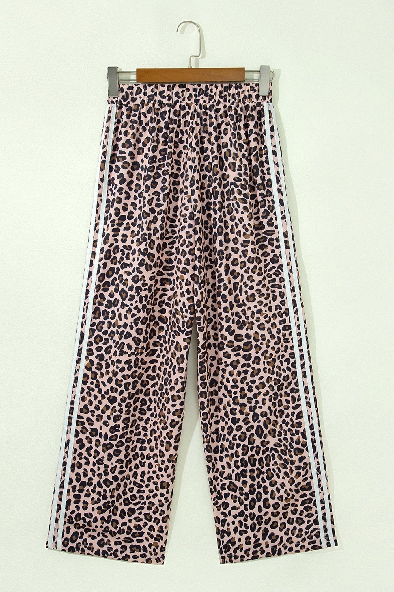 Leopard Side Stripe Wide Leg Pants - Rooted & Reckless Co.