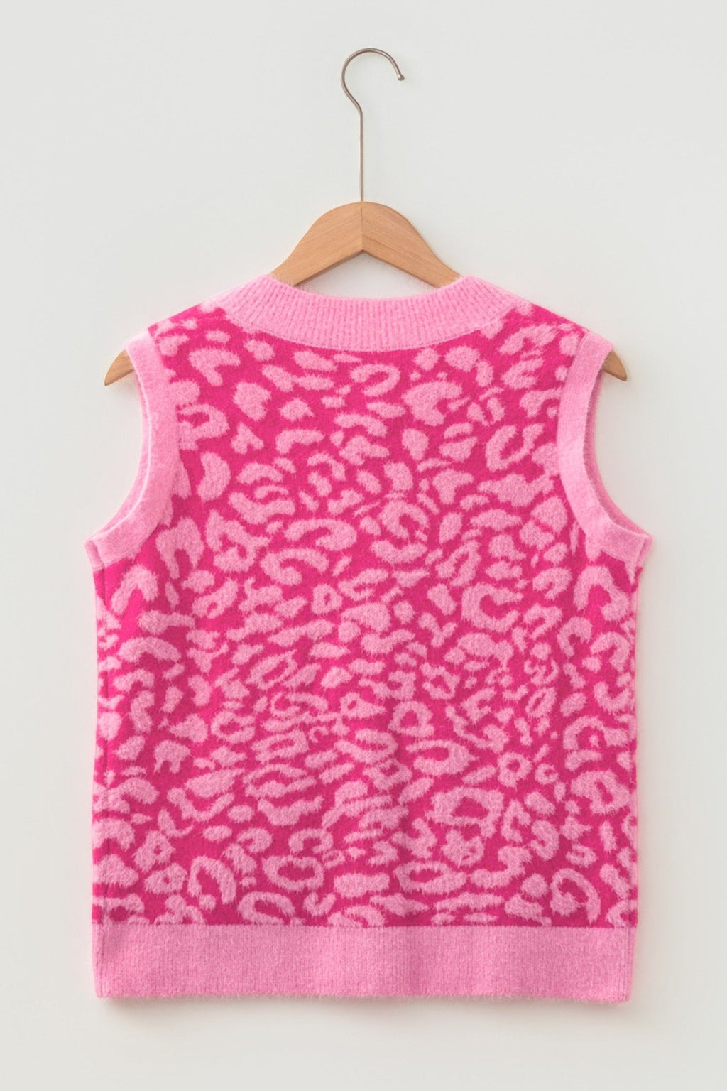 Leopard Sleeveless Regular Wash Knit Vest - Rooted & Reckless Co.