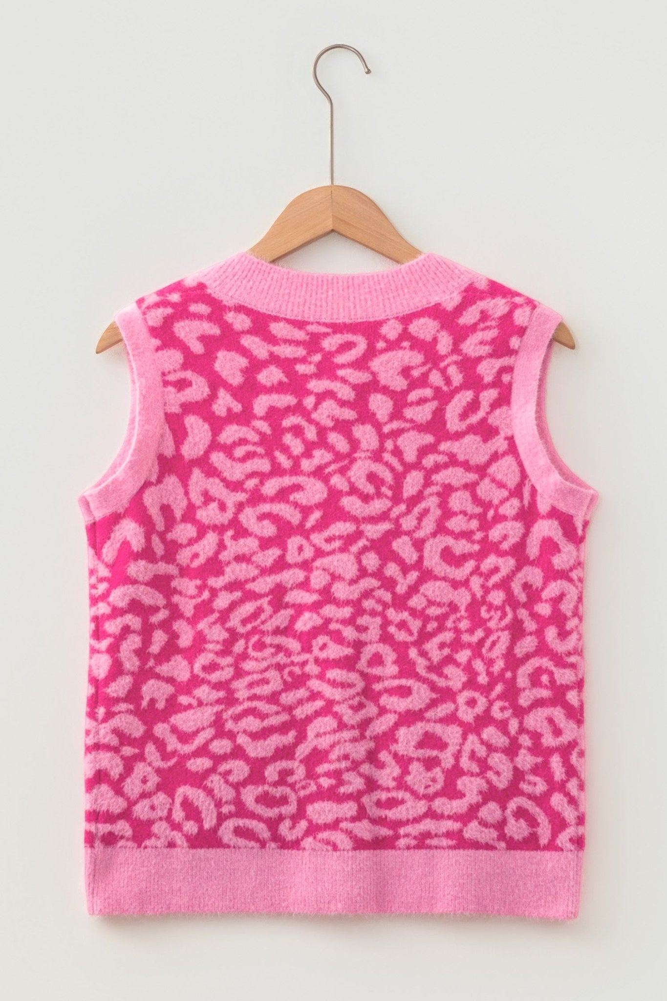 Leopard Sleeveless Regular Wash Knit Vest - Rooted & Reckless Co.