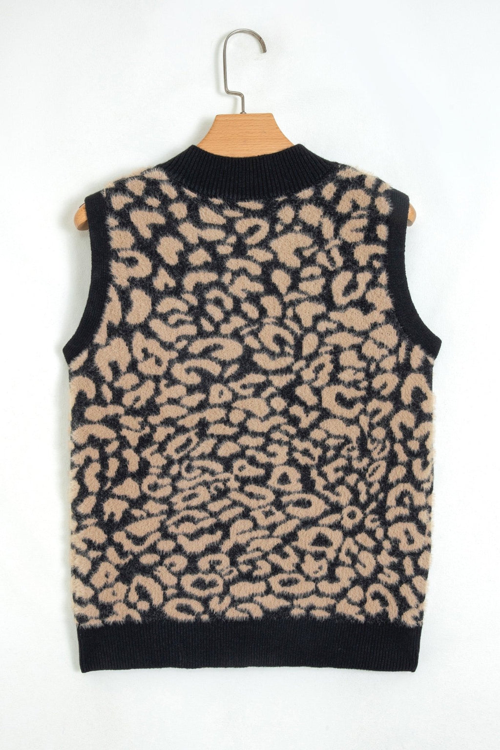 Leopard Sleeveless Regular Wash Knit Vest - Rooted & Reckless Co.