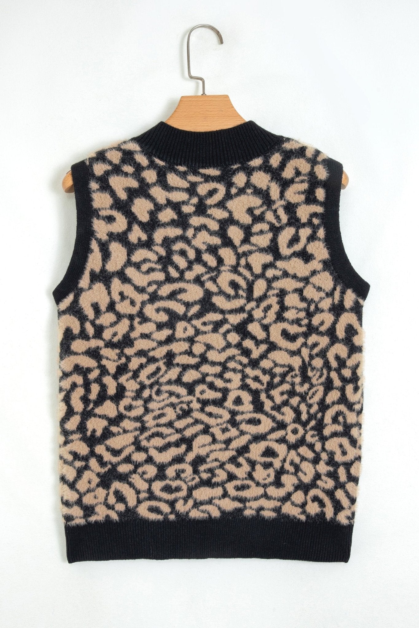 Leopard Sleeveless Regular Wash Knit Vest - Rooted & Reckless Co.