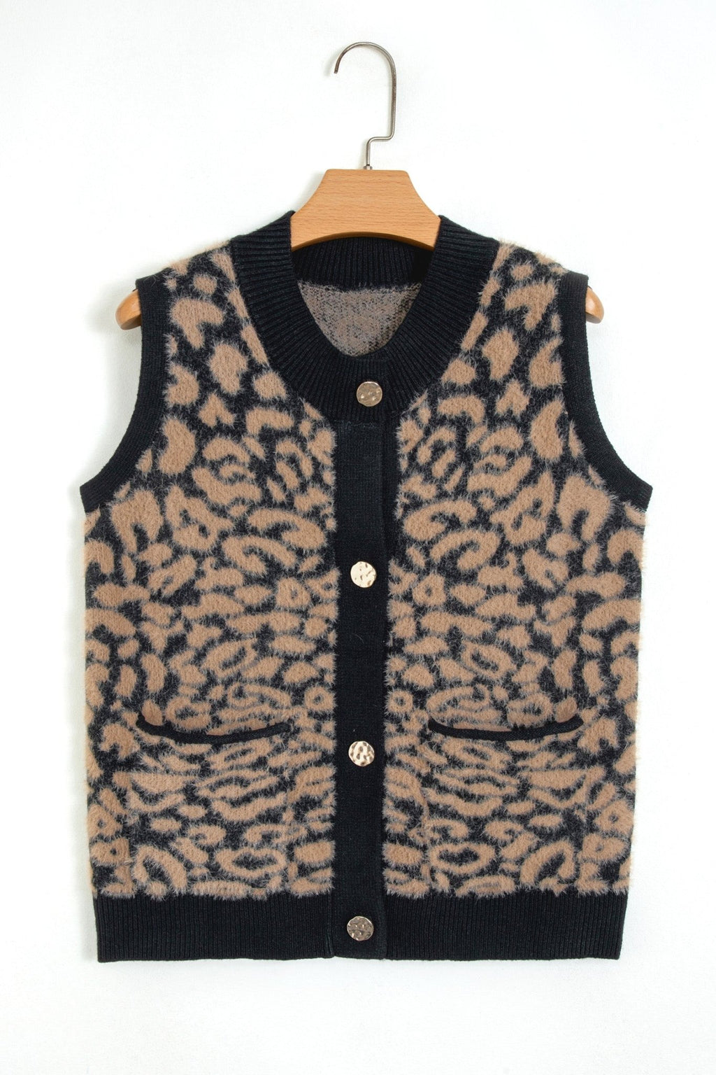 Leopard Sleeveless Regular Wash Knit Vest - Rooted & Reckless Co.