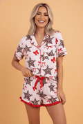 Leopard Star Bow Tie Top and Short Pajama Set - Rooted & Reckless Co.