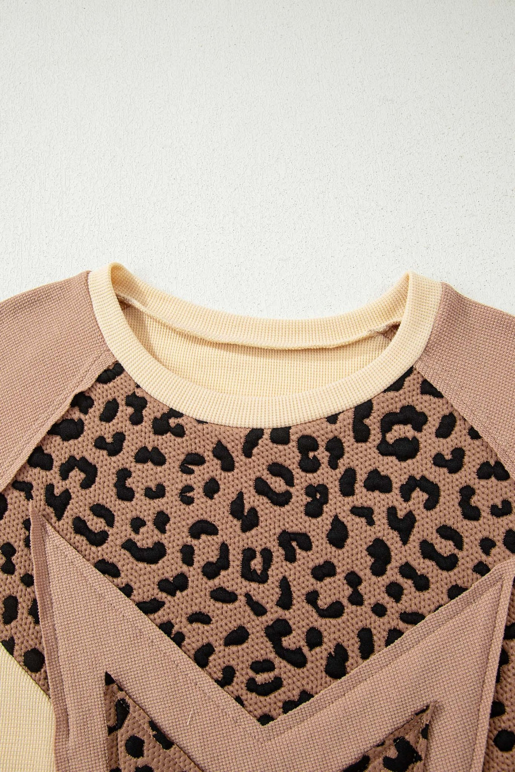 Leopard Star Colorblock Patchwork Textured Baggy Sweatshirt - Rooted & Reckless Co.