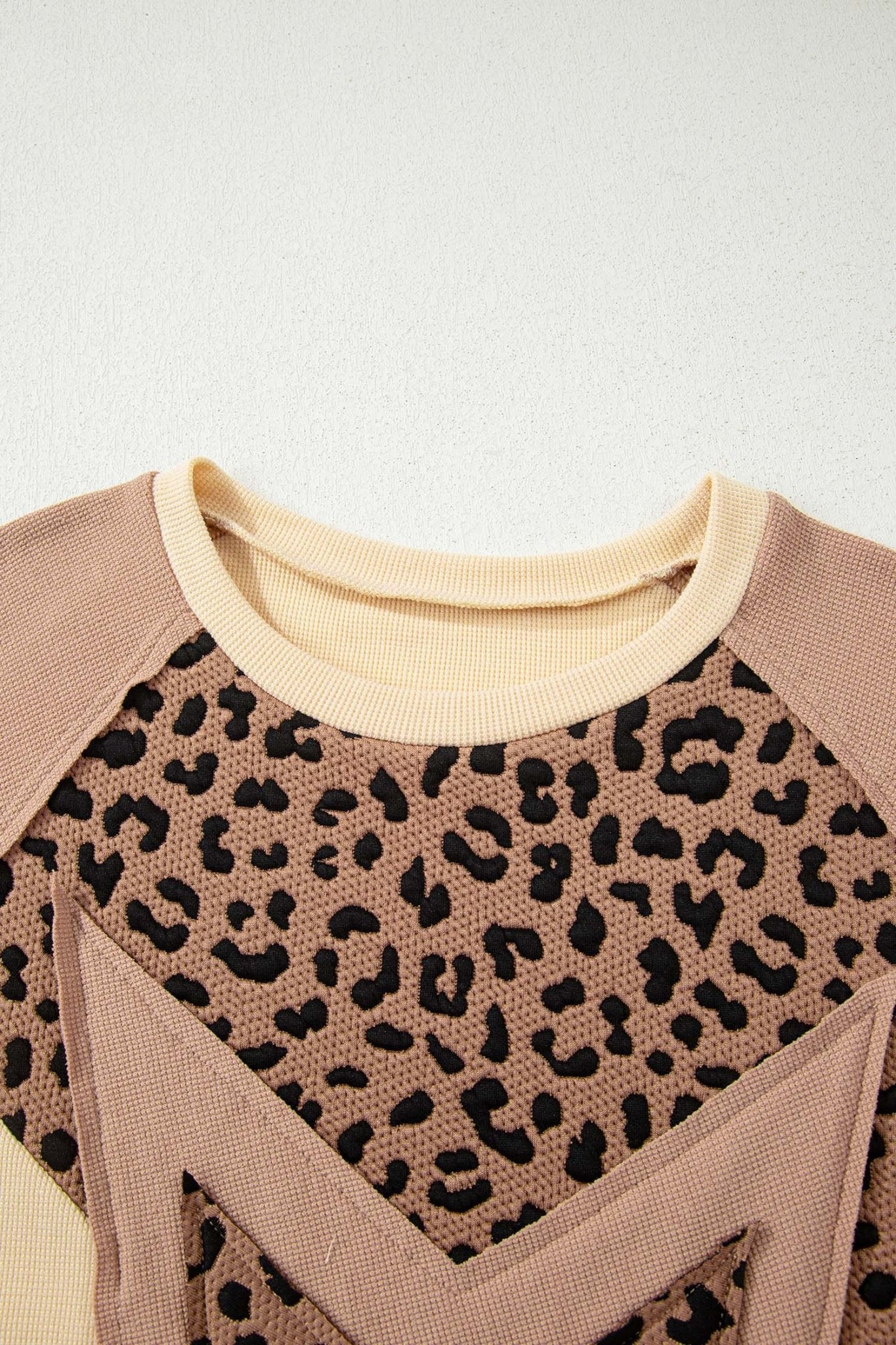 Leopard Star Colorblock Patchwork Textured Baggy Sweatshirt - Rooted & Reckless Co.