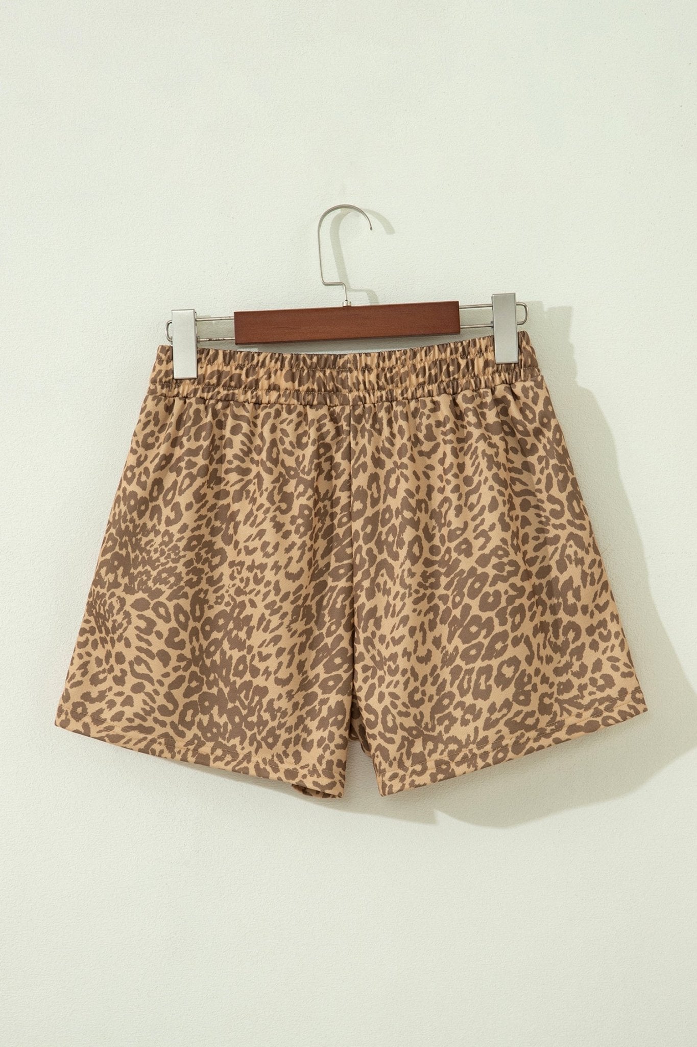 Leopard Star Patch Drawstring Elastic Waist Shorts - Rooted & Reckless Co.