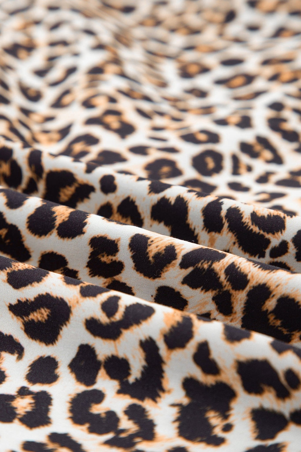 Leopard Stripe Collar Half Buttoned Flared Dress - Rooted & Reckless Co.