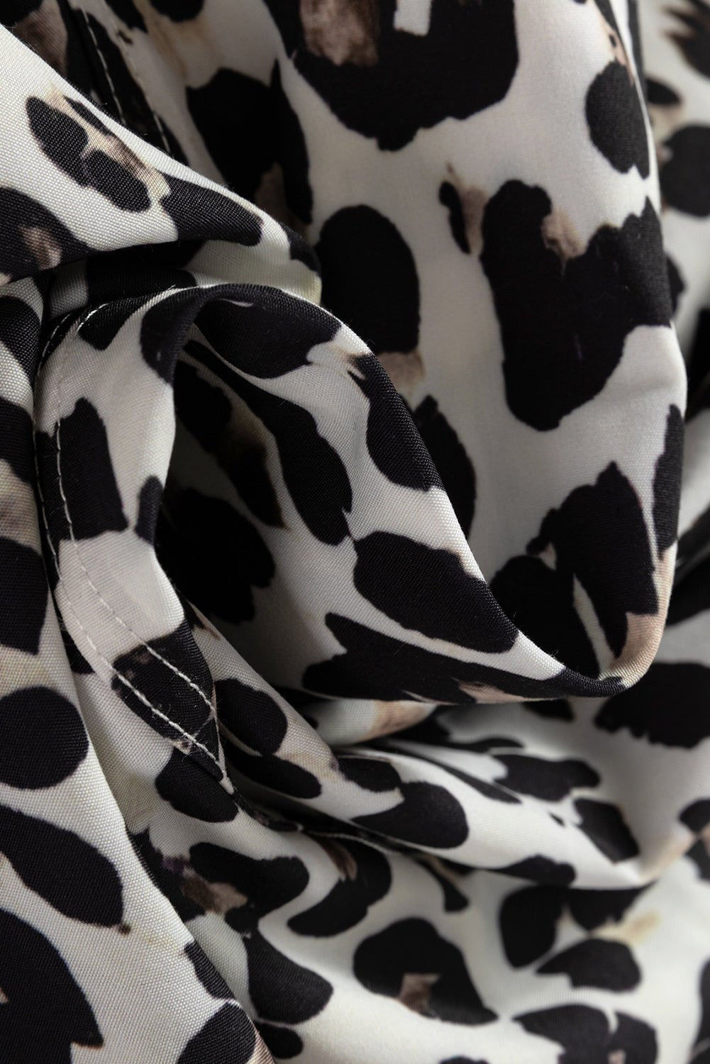 Leopard Stripe Collar Half Buttoned Flared Dress - Rooted & Reckless Co.