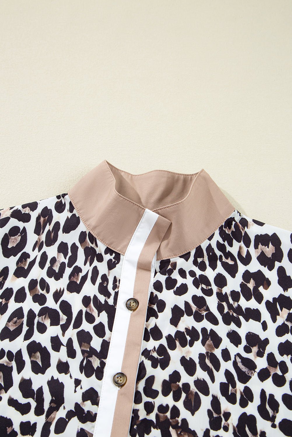 Leopard Stripe Collar Half Buttoned Flared Dress - Rooted & Reckless Co.