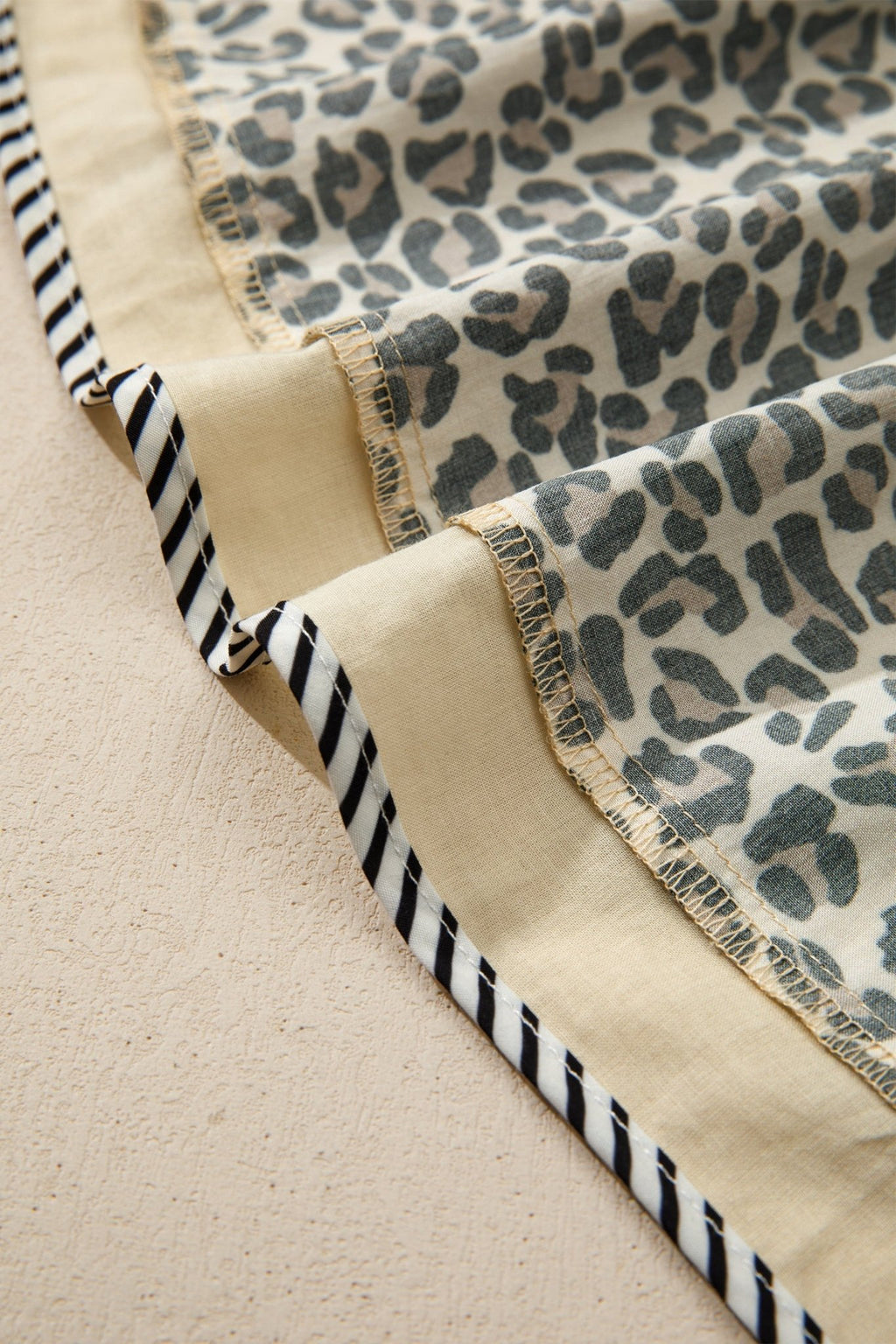 Leopard Stripe Colorblock Trim V-Neck Mini Dress - Rooted & Reckless Co.