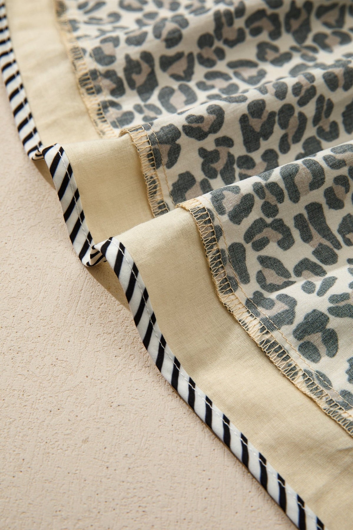 Leopard Stripe Colorblock Trim V-Neck Mini Dress - Rooted & Reckless Co.