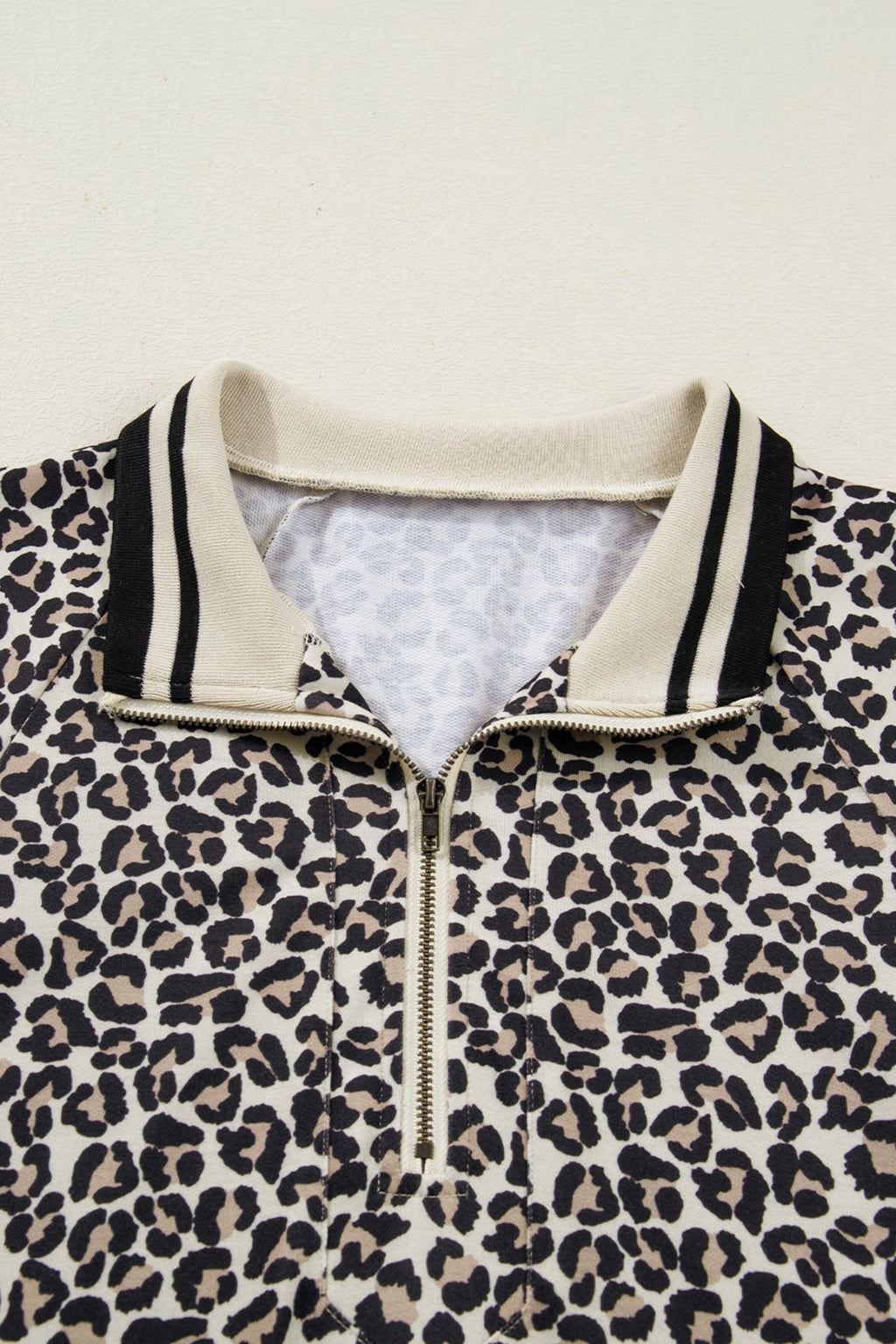 Leopard Stripe Patchwork Zip Collar Mini Dress - Rooted & Reckless Co.