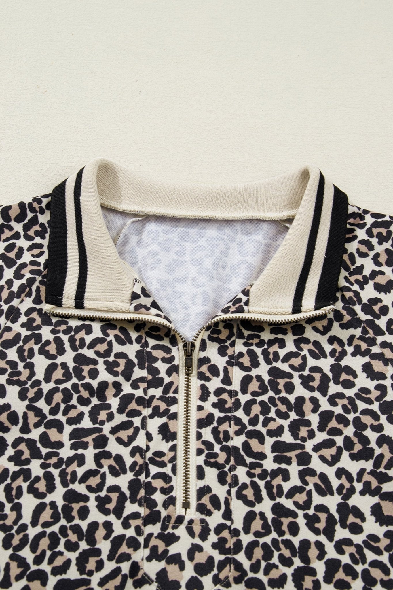 Leopard Stripe Patchwork Zip Collar Mini Dress - Rooted & Reckless Co.