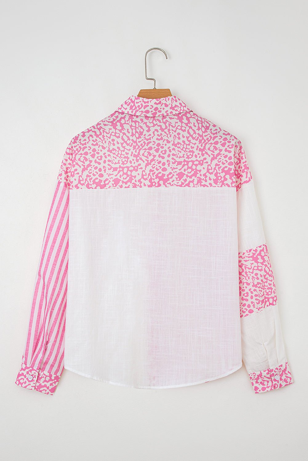 Leopard Stripe Pocketed Long Sleeve Shirt - Rooted & Reckless Co.