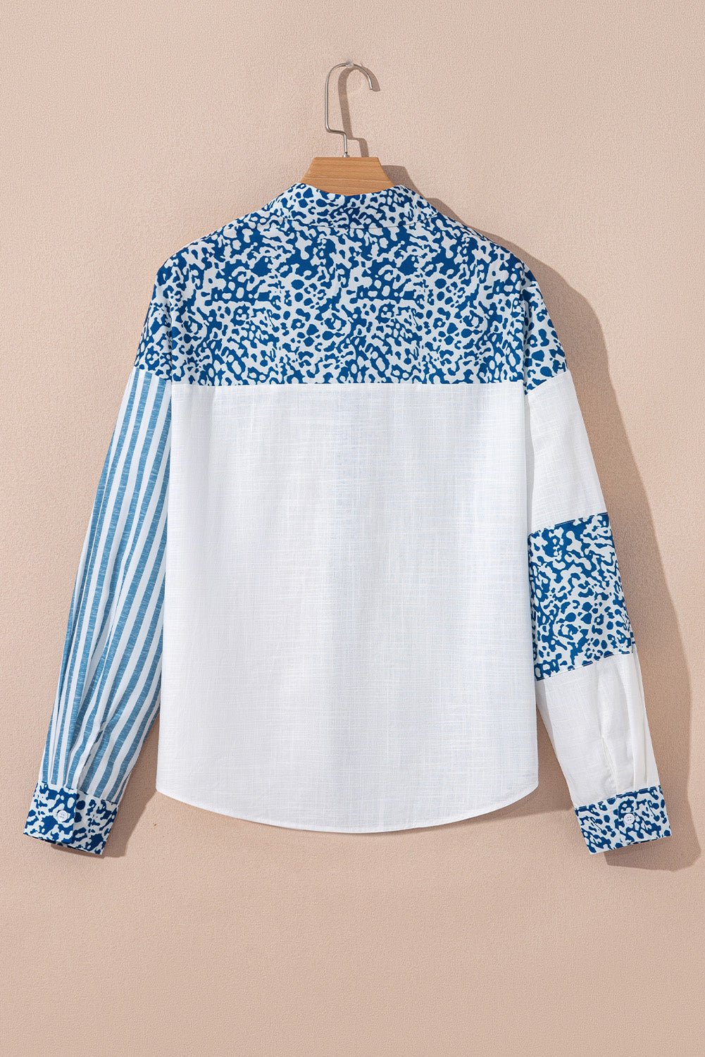 Leopard Stripe Pocketed Long Sleeve Shirt - Rooted & Reckless Co.