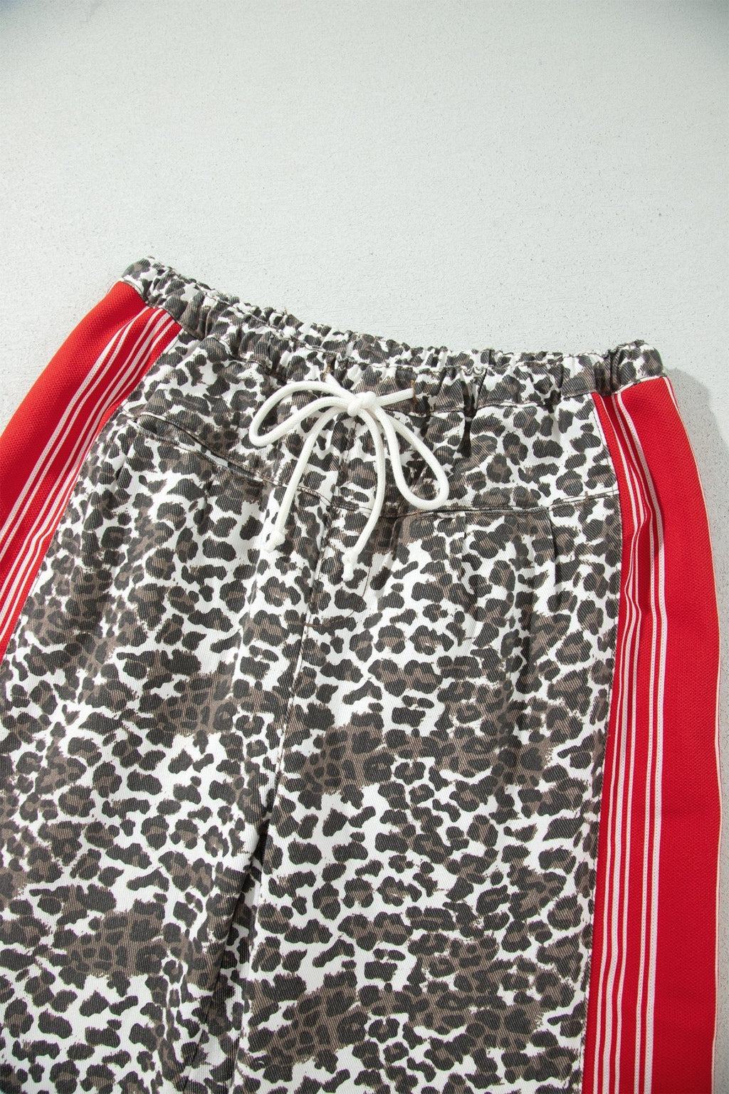 Leopard Stripe Side Drawstring High Waist Jeans - Rooted & Reckless Co.