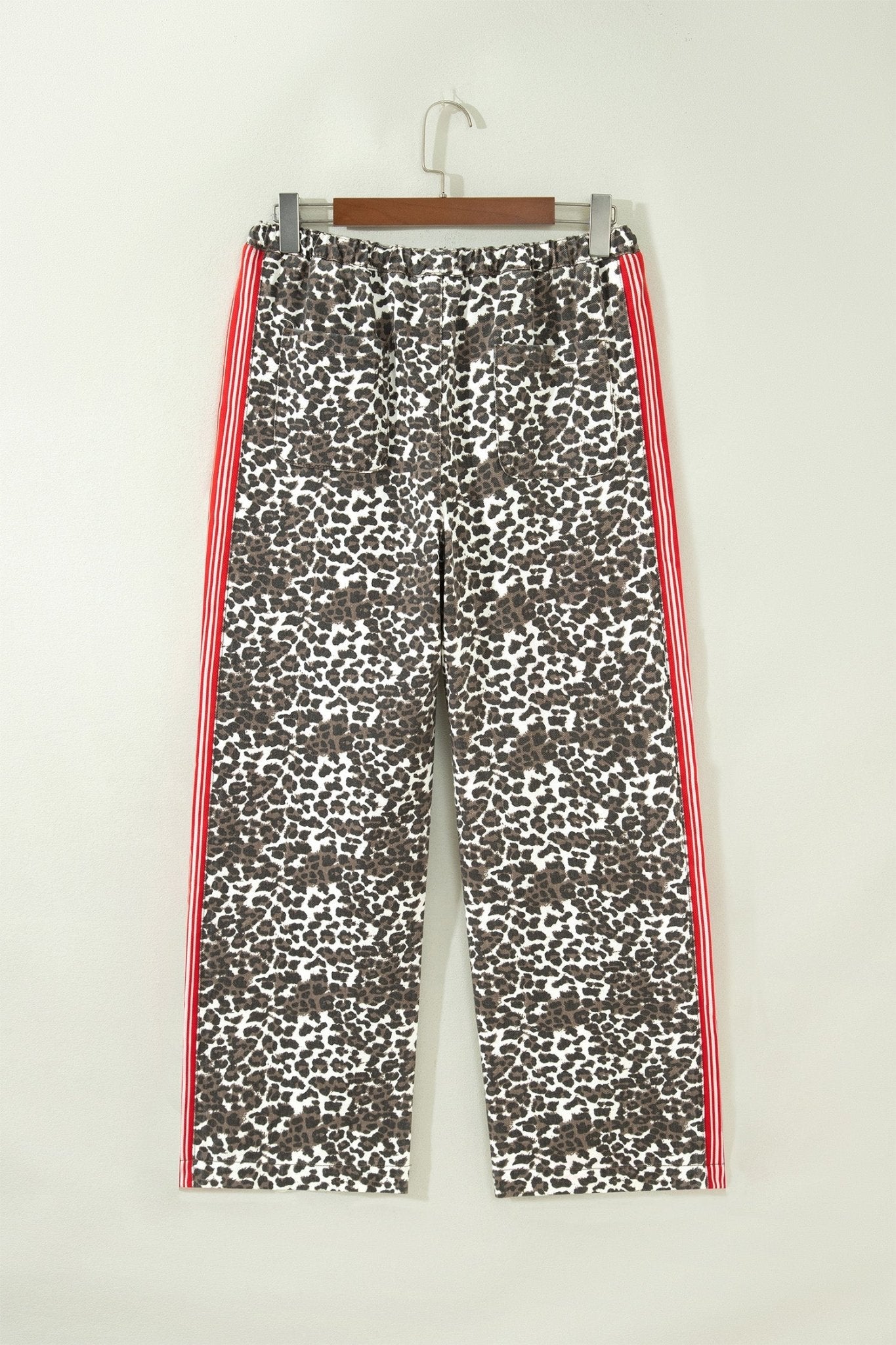 Leopard Stripe Side Drawstring High Waist Jeans - Rooted & Reckless Co.