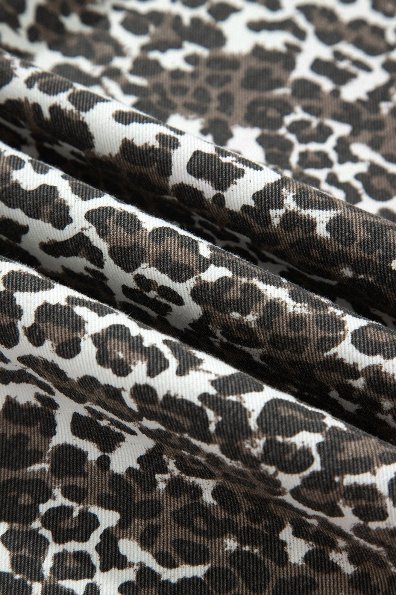 Leopard Stripe Side Drawstring High Waist Jeans - Rooted & Reckless Co.