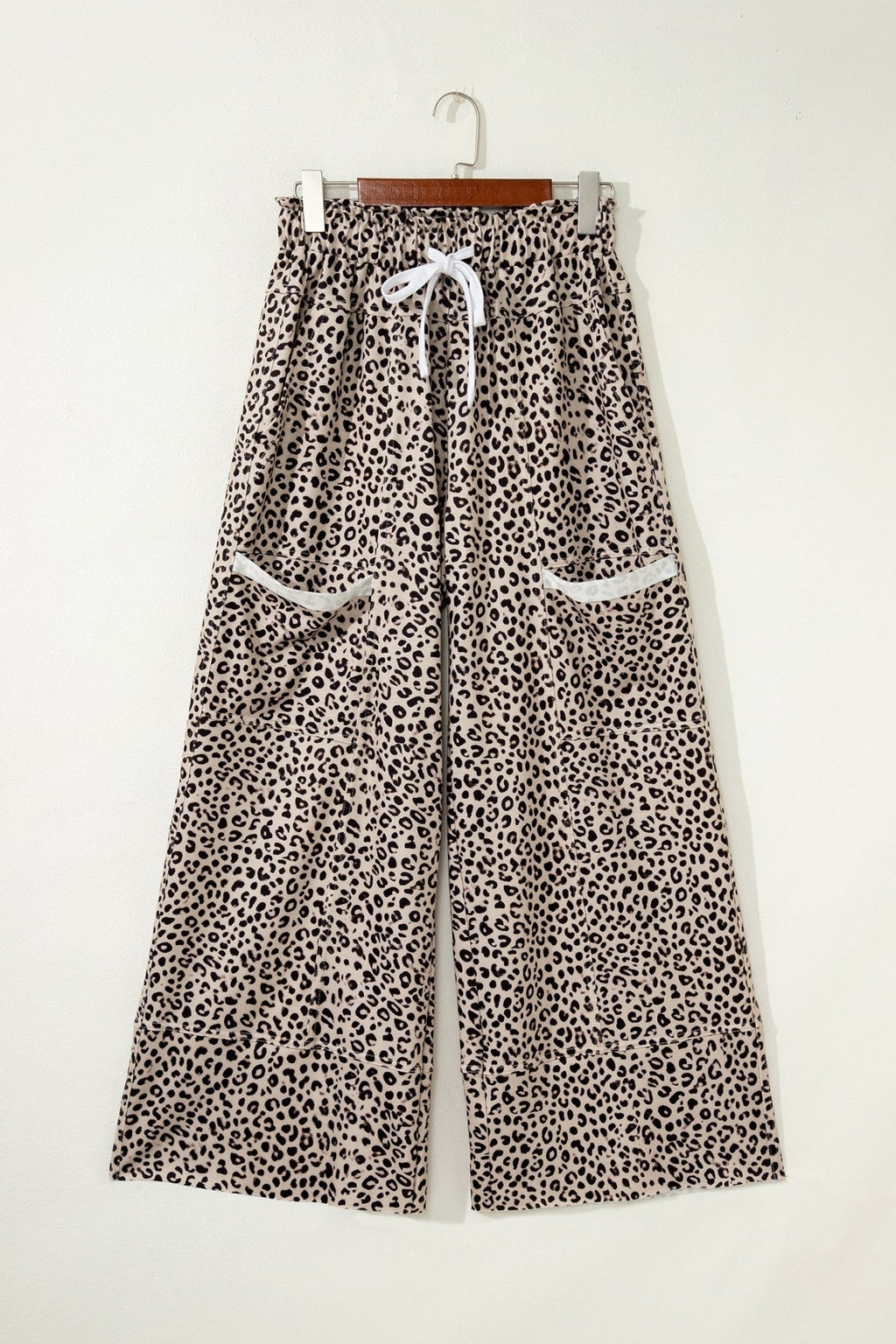 Leopard Terry Knit Wide Leg Pants - Rooted & Reckless Co.