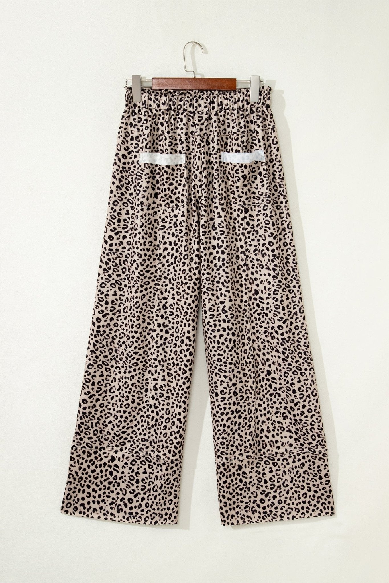 Leopard Terry Knit Wide Leg Pants - Rooted & Reckless Co.