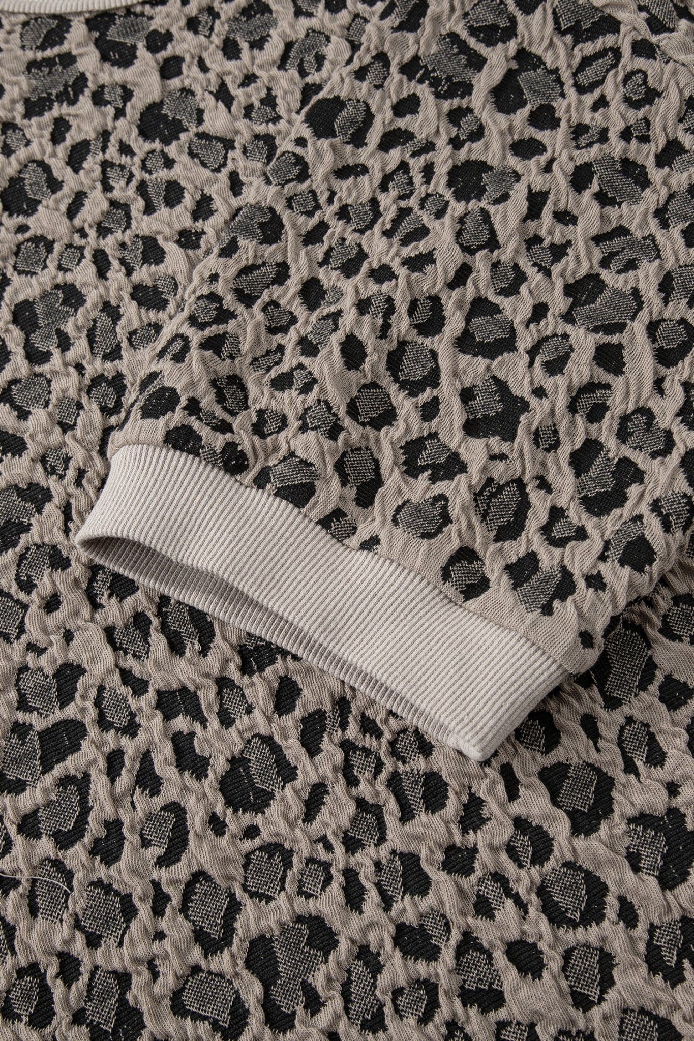 Leopard Textured Short Sleeve Jumper and Pants Set - Rooted & Reckless Co.