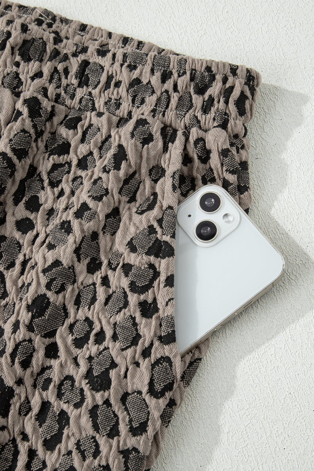 Leopard Textured Short Sleeve Jumper and Pants Set - Rooted & Reckless Co.