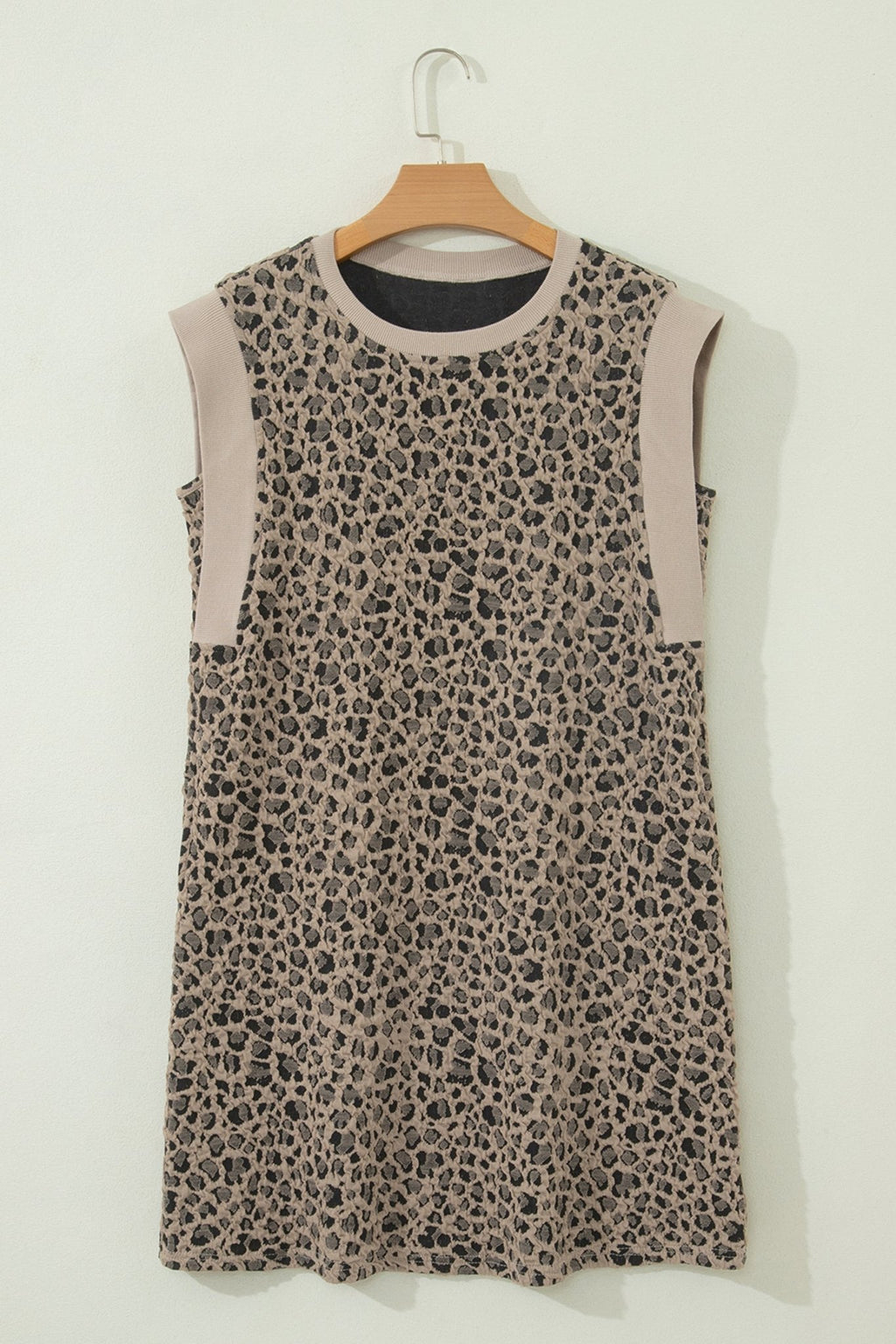 Leopard Textured Sleeveless Mini Dress - Rooted & Reckless Co.
