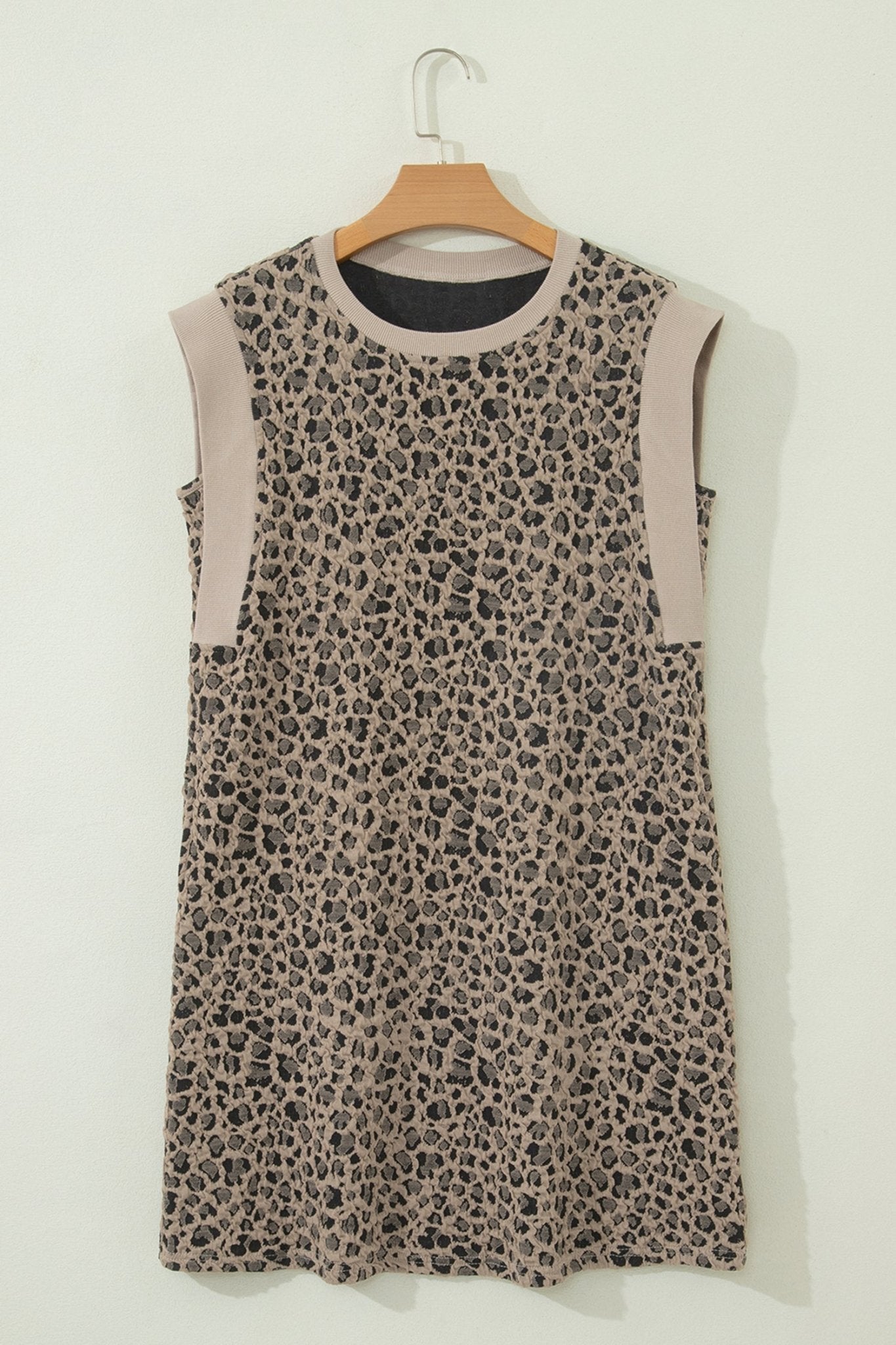 Leopard Textured Sleeveless Mini Dress - Rooted & Reckless Co.