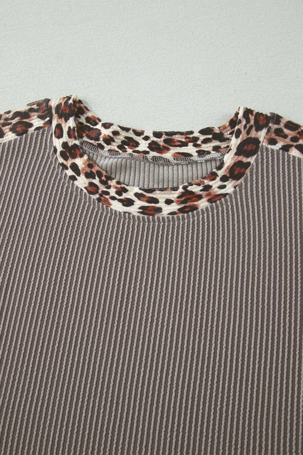 Leopard Trim Corded Knit Top & Shorts Set - Rooted & Reckless Co.