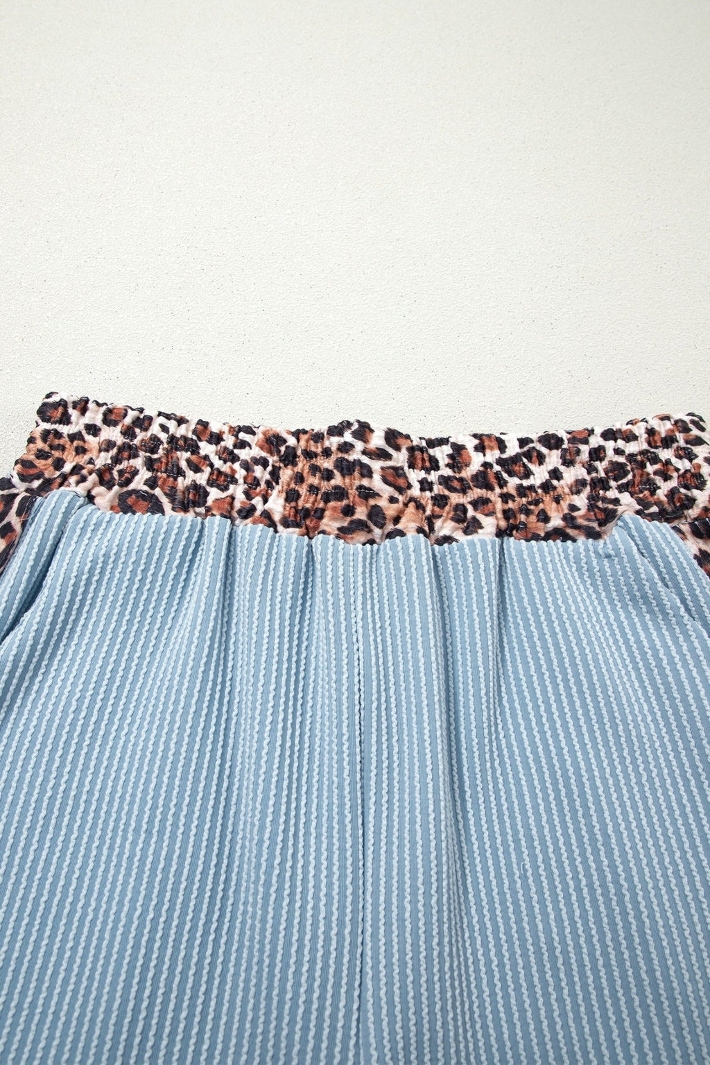 Leopard Trim Corded Knit Top & Shorts Set - Rooted & Reckless Co.