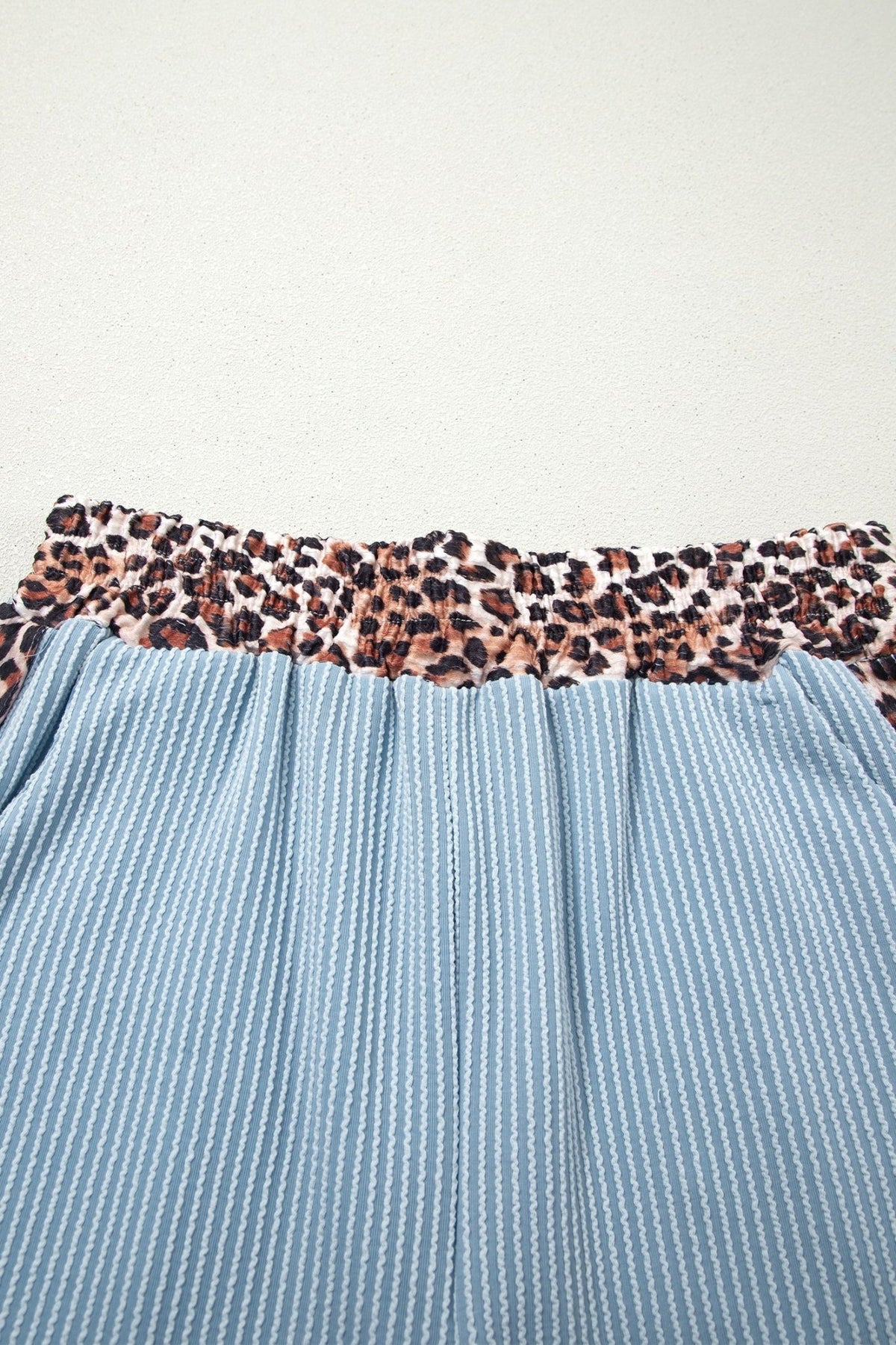 Leopard Trim Corded Knit Top & Shorts Set - Rooted & Reckless Co.