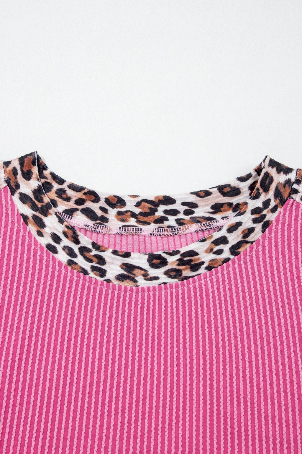 Leopard Trim Corded Knit Top & Shorts Set - Rooted & Reckless Co.