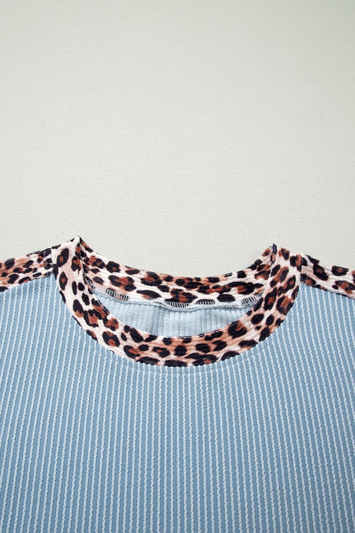 Leopard Trim Corded Knit Top & Shorts Set - Rooted & Reckless Co.
