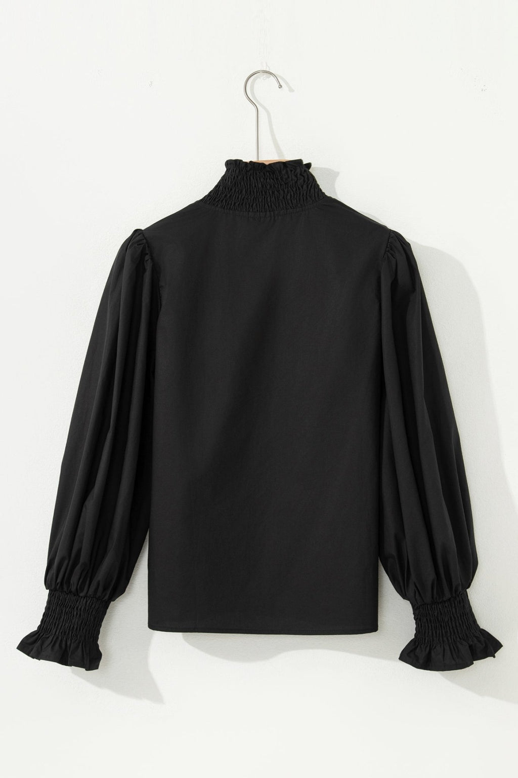 Leopard Trim V-Neck Puffy Flounce Sleeve Blouse - Rooted & Reckless Co.