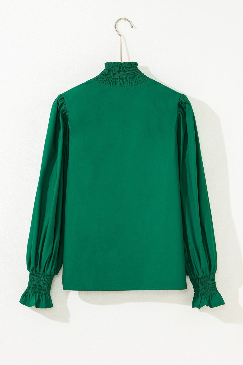 Leopard Trim V-Neck Puffy Flounce Sleeve Blouse - Rooted & Reckless Co.