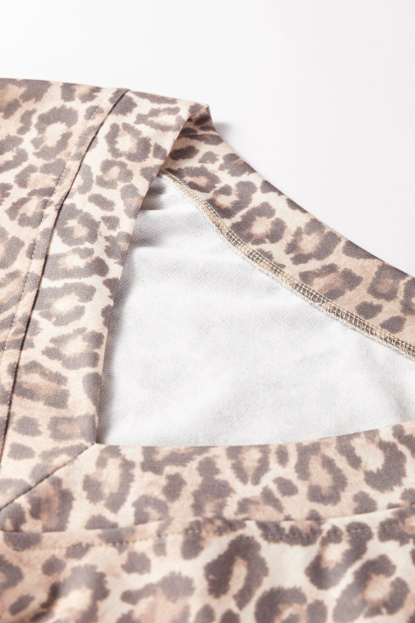 Leopard V-Neck Pullover & Wide-Waistband Skirt Set - Rooted & Reckless Co.