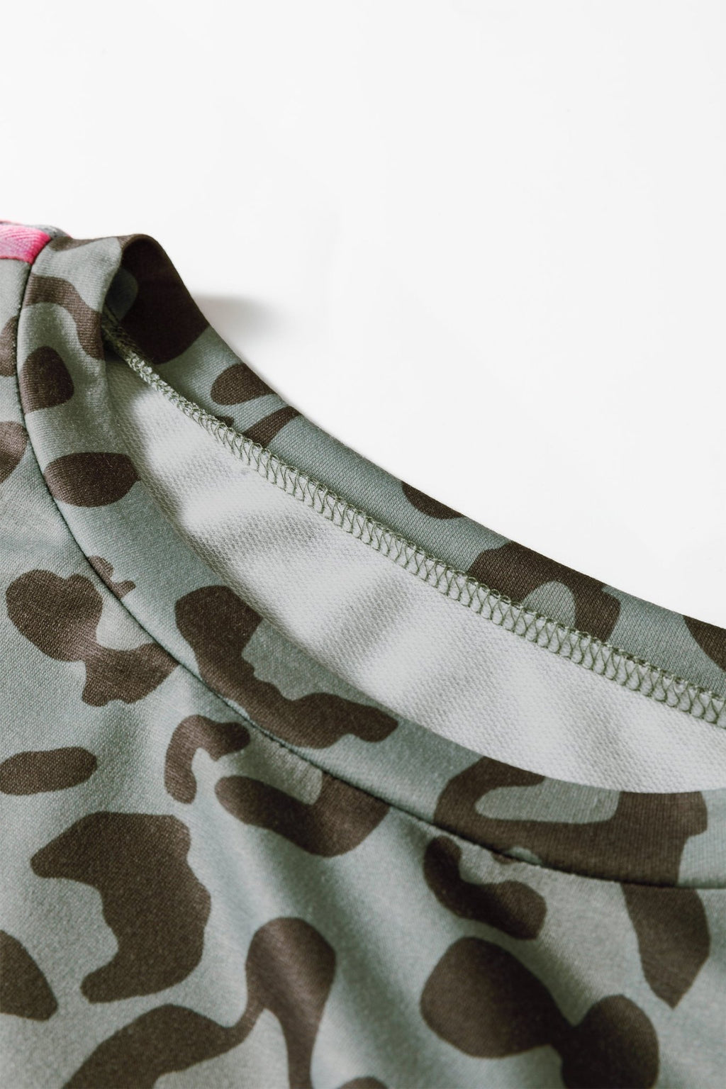 Leopard Varsity Stripe Trim Long Sleeve Top - Rooted & Reckless Co.