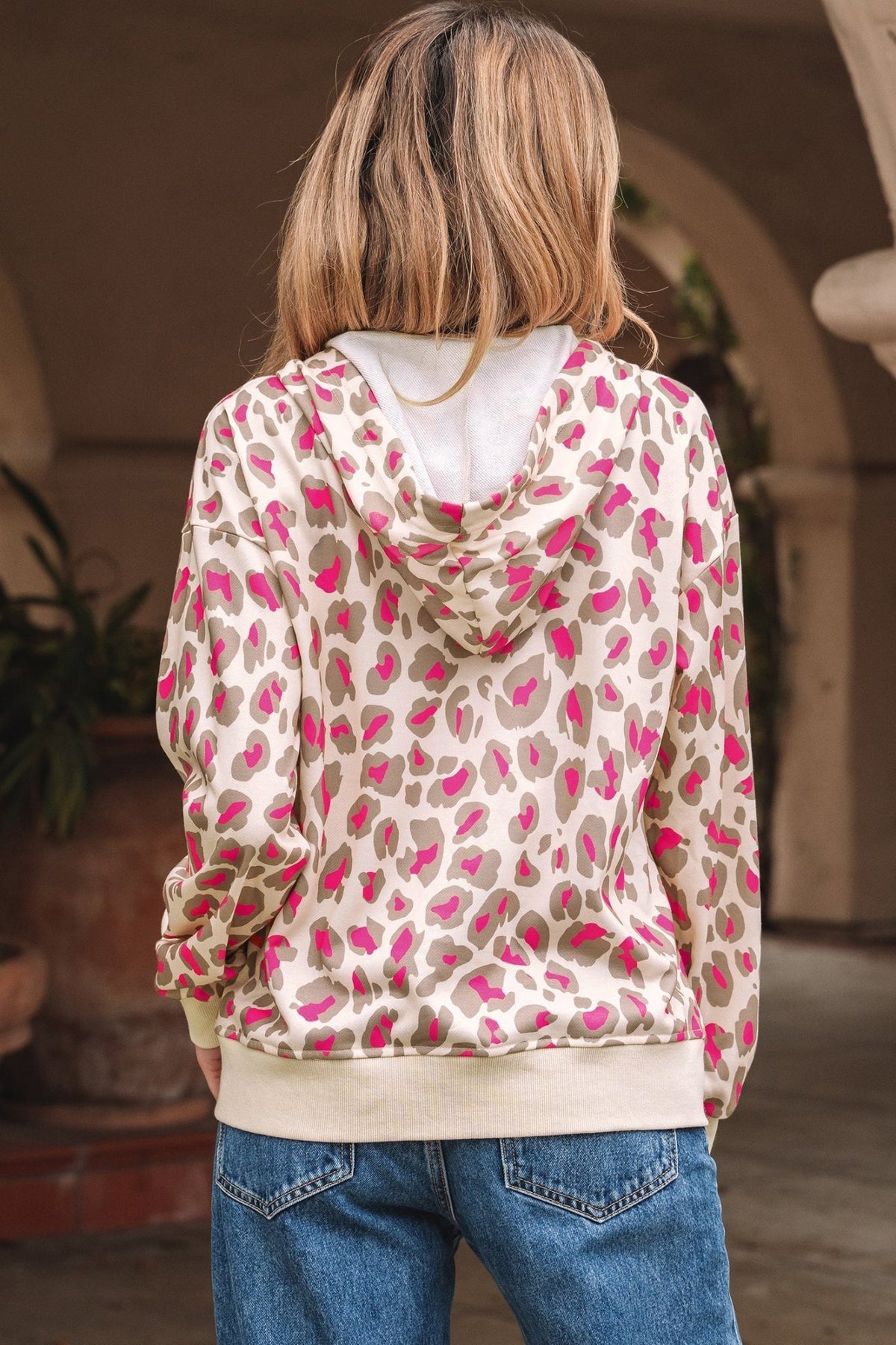 Leopard Zip-Up Hooded Sweatshirt - Rooted & Reckless Co.
