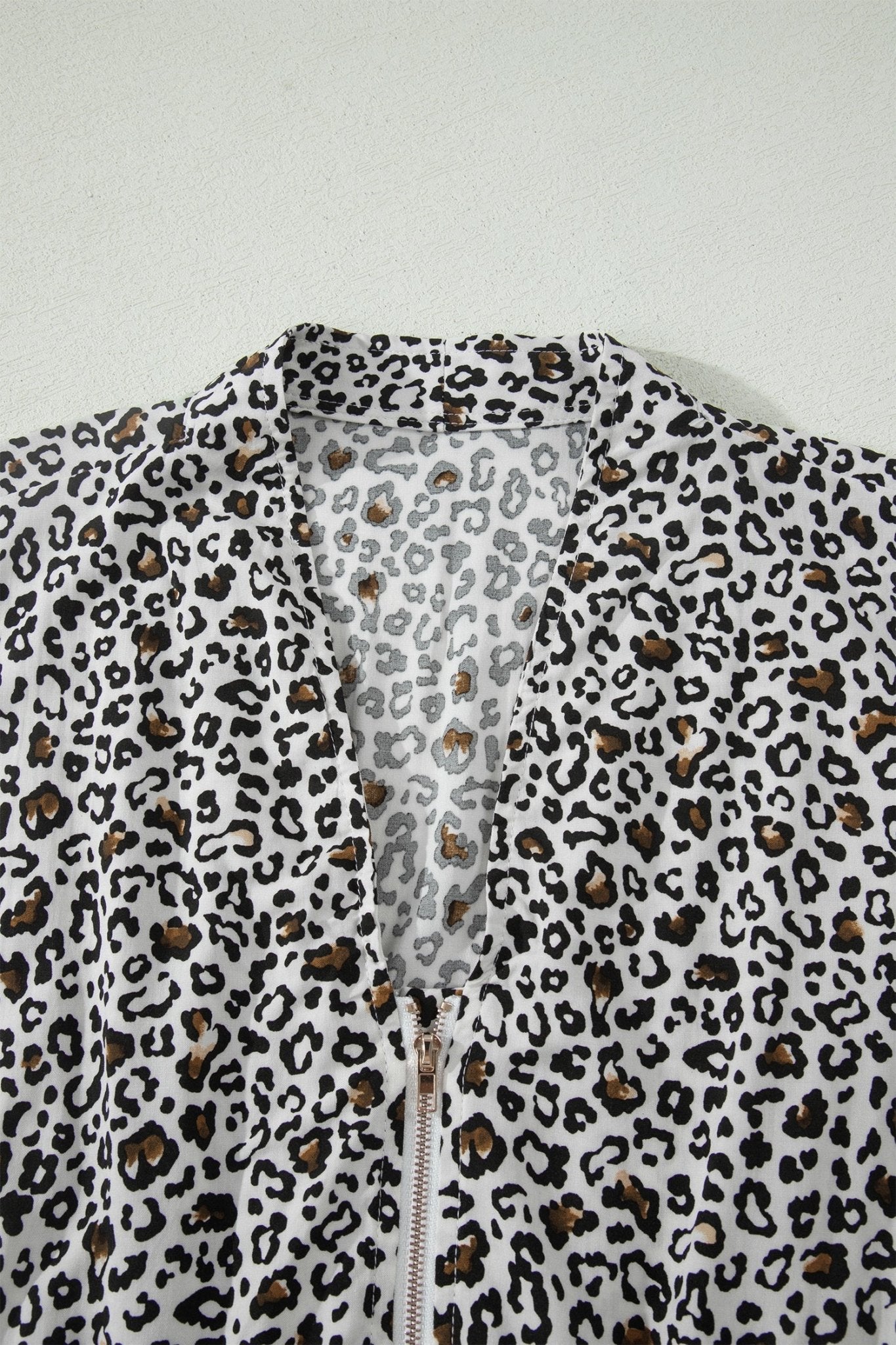 Leopard Zip Up V-Neck Cinched Waist Maxi Dress - Rooted & Reckless Co.