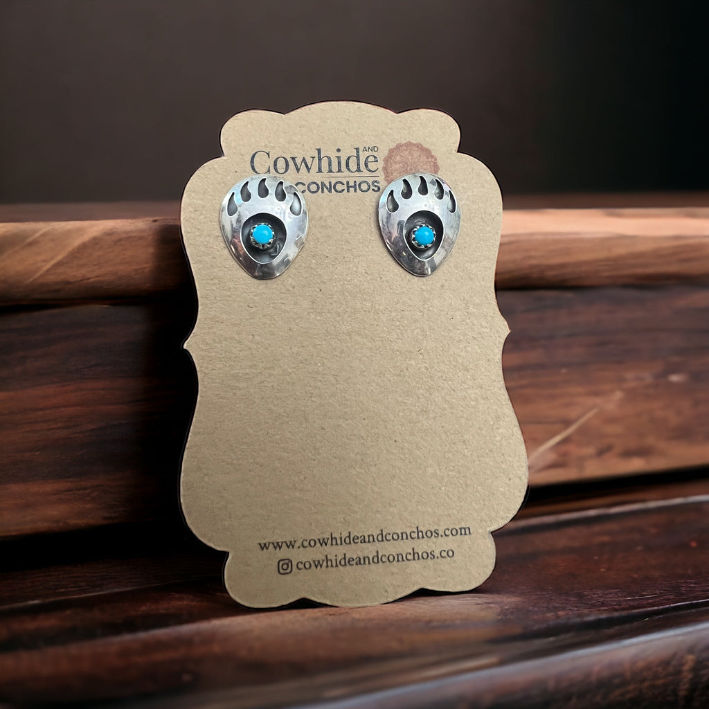 Leroy Parker Navajo Turquoise & Sterling Silver Post Earrings - Rooted & Reckless Co.